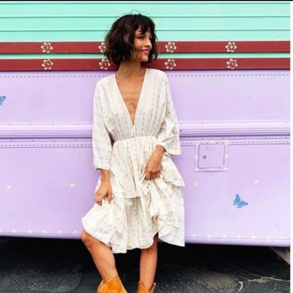 RHODE Ivory Patterned Midi Dress - Picture 3 of 12